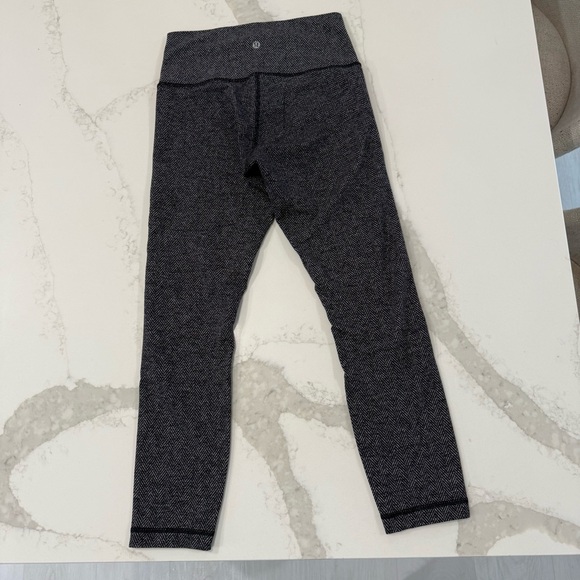Lululemon Wunder Under HighRise Pant Leggings Womens 6 Heather Black Herringbone - Picture 8 of 11
